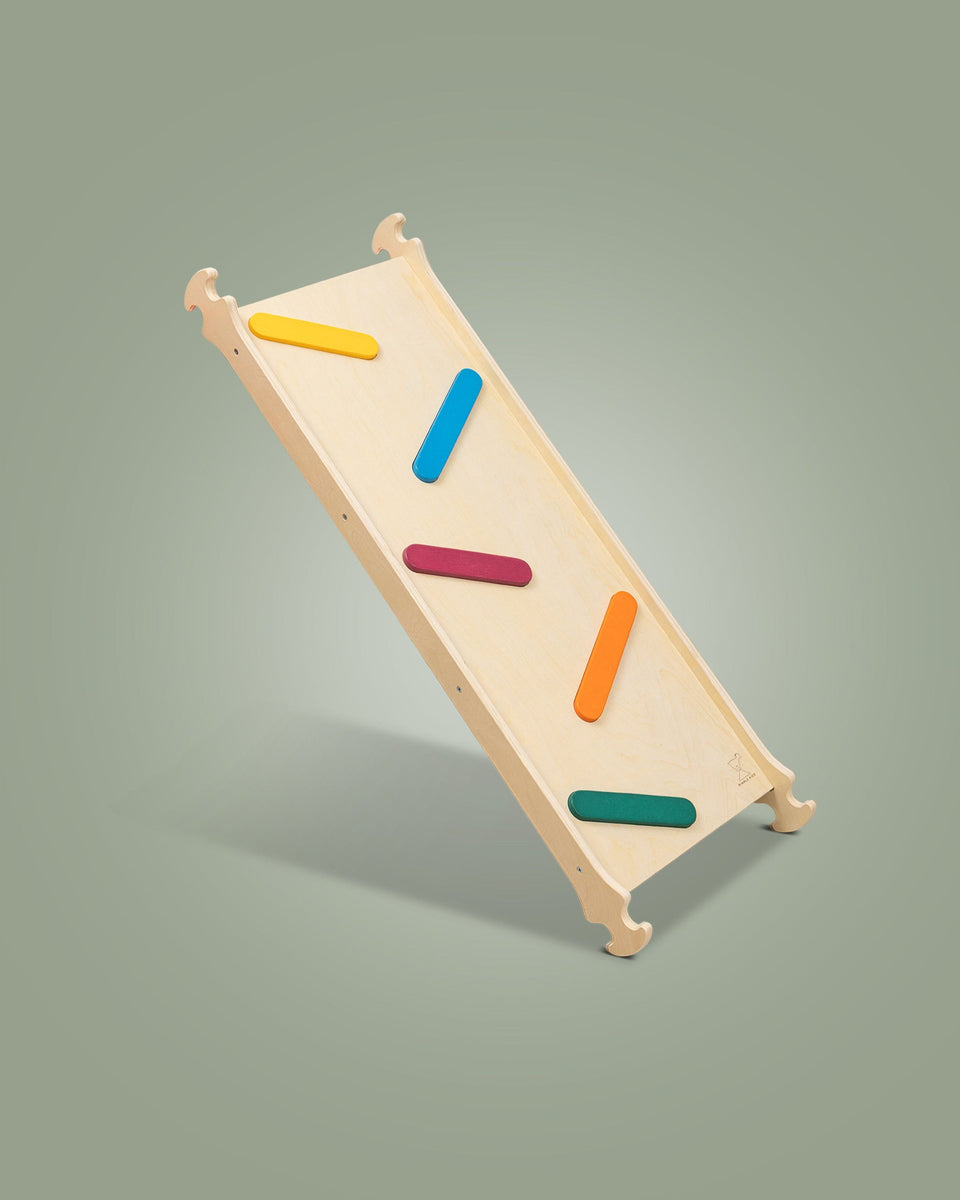 Standard Ramp Slide, Rainbow | Nimble Kids | Wooden Climbing Frames for ...